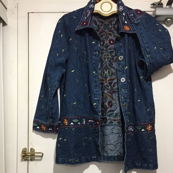 DEINIM & Co. EMBROIDERY FLORAL JACKETS SIZE S - Picture 9 of 11